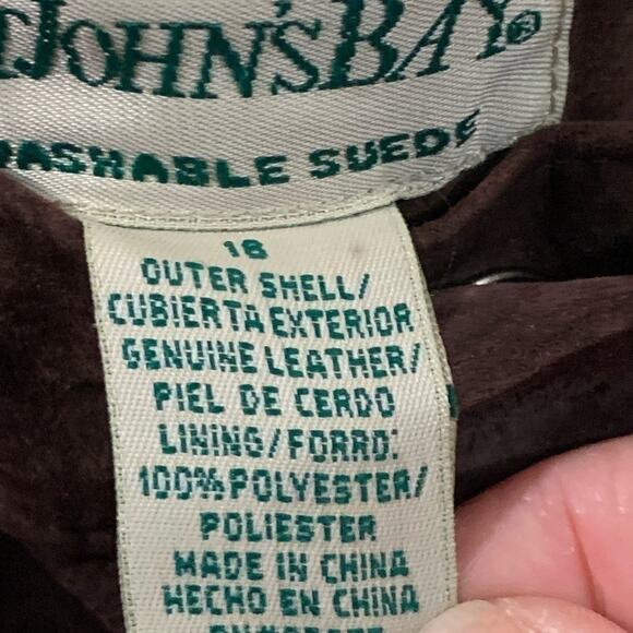 Plus size St. John’s Bay washable suede chocolate brown pants size 16 - Picture 12 of 12